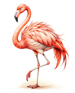 flamingo, line draw, 