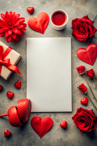 valentines elements and copy space
