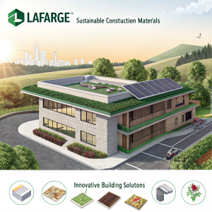 Lafarge brochure showcasing sustainable construction materials and innovative building solutions.