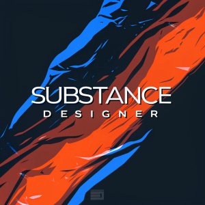 Logo for Substance Designer. Bold, professional font in white text on a dark background.