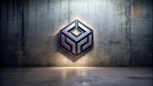 Minimalist Wall, perfect lines, Dark Logo, graffiti in the style of street art aesthetic, cute cartoonish designs