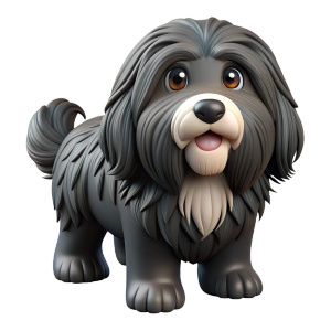 perro terrier tibetano lanudo negro