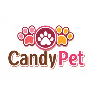 Haz un logo sobrio con el nombre de mi empresa que es "CANDY  PET"