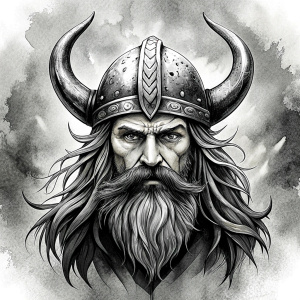 viking walhalla perfect realistic art, high-definition, high-definition grey and black, white background 