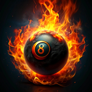 ultra realistic burning billiard ball