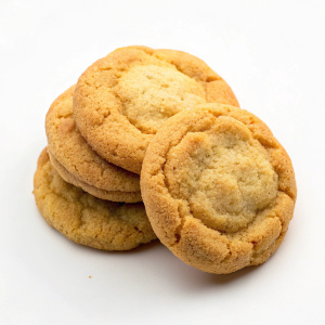 Snickerdoodle cookies on white background