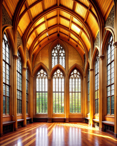 grand lobby wood hight wall hight 4 window gothic glass- high-definition - brown and black wood wall- old wood grey -nature stone floor background 