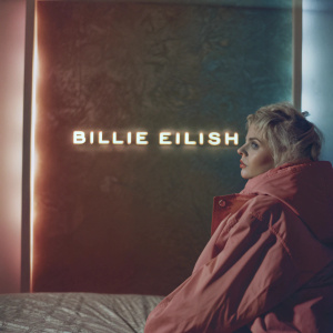 Billie Eilish's new album cover revealed. Neon lights illuminate the vibrant artwork. Glowing gradient hues dance across the surface. Bold script contrasts against the mystical backdrop.