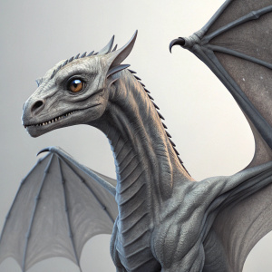 Digital art of a thestral, mythical creature from the Harry Potter universe. High detail 3D render focusing on the head and upper body. Neutral gray background.