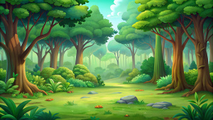 Green Forest background for kids animation