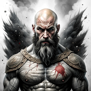 Nordic God Balder - perfect realistic art, high-definition grey and black, white background tattoo design