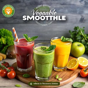 poster "vegetable smoothies"  and text vegetable smothie