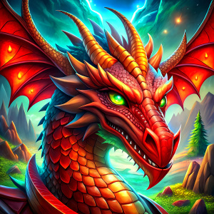 red dragon icon for videogame