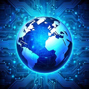 global blue circuit board  background