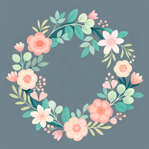 vector flat valentine's day floral wreaths & bouquets