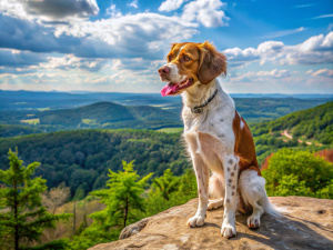 brittany dog in Mount Magazine State Park 