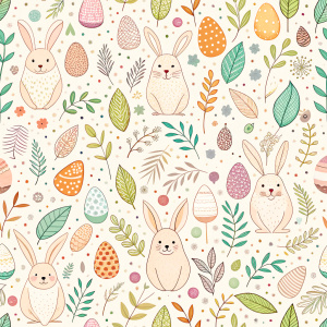 easter minimalist doodles seamless pattern tile, white ground