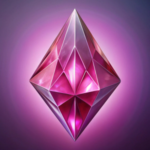 Кристалл, как логотип серии видеоигр Sims, но розовый