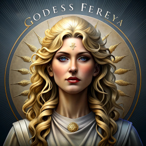 godness freya perfect realistic art, high-definition, high-definition grey and black, white background 