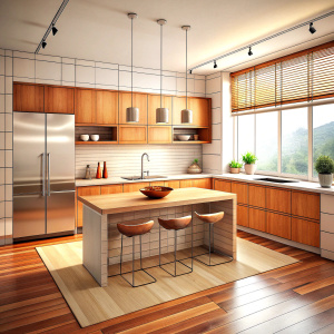 modern kitchen sketch