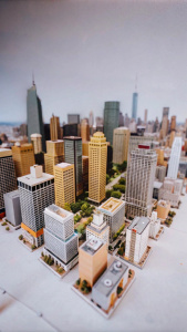 A realistic city landscape. Best quality. Ultra realistic. 64K photo. Super resolution, High relief. Volumetric lights, cinematic lights.