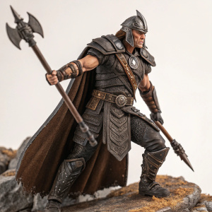 Kurgan, detailed action figure from the Chronicles Collectibles line, crafted by artist Ernie Arrieta.