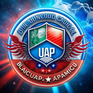 Logotipo para carrera de  "BIOQUÍMICA Y FARMACIA" con características químicas y que lleve los colores azul, rojo y blanco y que lleve el nombre de UNIVERSIDAD AMAZÓNICA DE PANDO " UAP". Con características amazónicos y farmacología