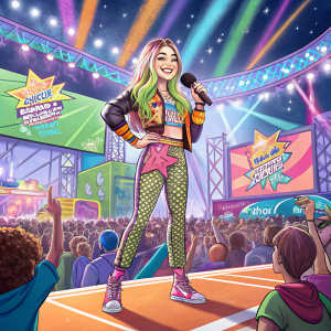 Jessie Paege at Nickelodeon Kids' Choice Sports Awards, vibrant stage setup.