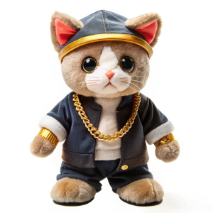draw plush cat, which is made like true rapper