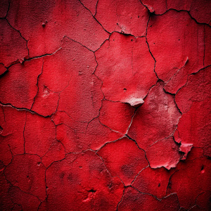 Red grunge texture background of cement plaster wall with cracks