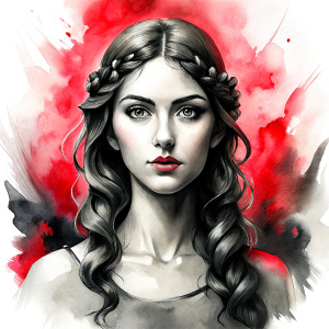 godness freya perfect realistic art, high-definition, high-definition grey and black, white background 