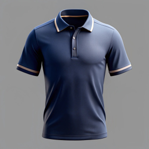 mockup camisa polo azul marinho escuro frente e parte de trás