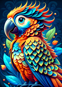  cartoon  parrot ultra detailed   , style pop art, , style watecolor, black background,r eady for print t-shirt, style art fabric, 
