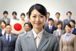 Japanese businesswoman in employee appreciation day 