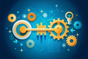 Create an illustration that visually represents the concept of "The Key Takeaways" without using any text.

Consider the idea of setting SMART goals (Specific, Measurable, Achievable, Relevant, Time-bound) as a powerful tool for defining clear and achievable objectives. These goals aid in clarifying ideas, tracking progress, and achieving ambitions. Your illustration should encapsulate the essence of distilling crucial information and insights, emphasizing the importance of focusing on what trul