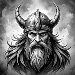 viking perfect realistic art, high-definition, high-definition grey and black, white background 