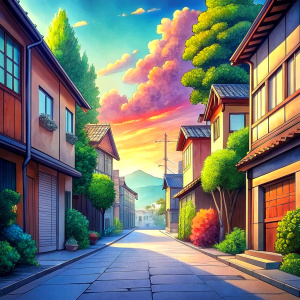anime background street 