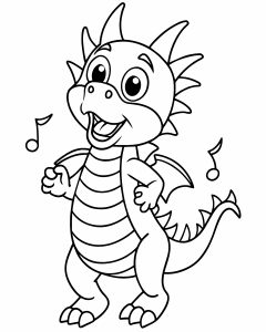 cute little dragon witn sings
