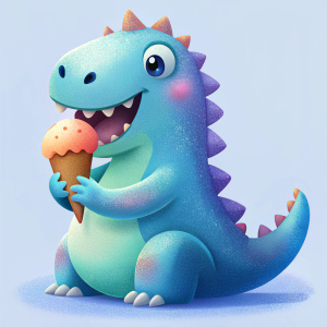 
gif of dinosaur eating ice cream without background