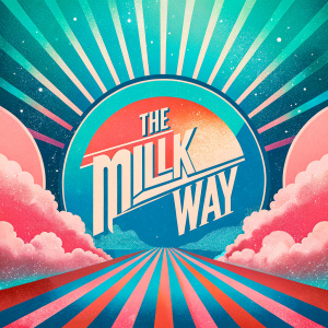 the milk way vintage style poster illustration 60's