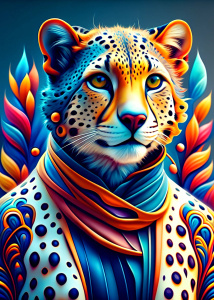  cartoon cheetah ultra detailed   , style pop art, , style watecolor, black background,r eady for print t-shirt, style art fabric, 
