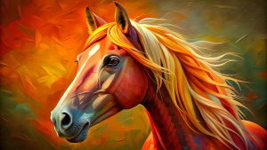 Very detailed horse portrait pop art