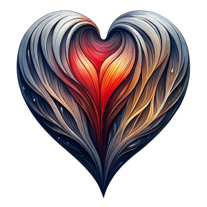 Style stickers. Create a heart shape with clean lines and smooth .Experiment with negative space to create an additional shape within the heart. Apply a subtle gradient to the heart symbol for a modern touch. Black and red only. White background, No Background, vector, 8K.