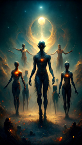 The Dancers of Shadows": Legendary beings in mythology, these entities are known for their mysterious dances that only manifest during a lunar eclipse. Those who become lost within the shadows and possess the inner strength and courage are the sole individuals capable of observing these enigmatic dances and gaining access to the secretive knowledge held by the dancers.