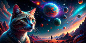 space with wanderer jedi orange cat