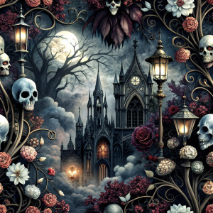 gothic theme and ghost,wallpaper pattern, relief



