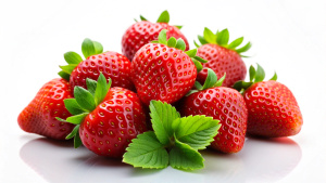 delicious strawberries on white background