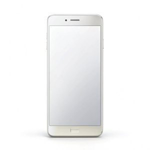 
Mobile smart phone screen mock up, white smartphone display  on white background