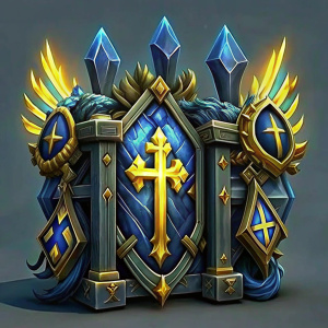 "Barricade of Faith" - A spell that creates a magical barricade to protect the caster and their allies. The image depicts a glowing barricade with a cross symbol. brighter colors, sharper outlines!