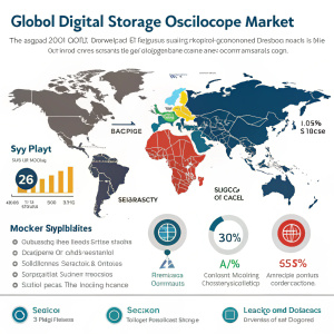Global overview of the digital storage oscilloscope market. Highlighting key players, latest advancements, market segments, regional distributions, and geographic market analysis.